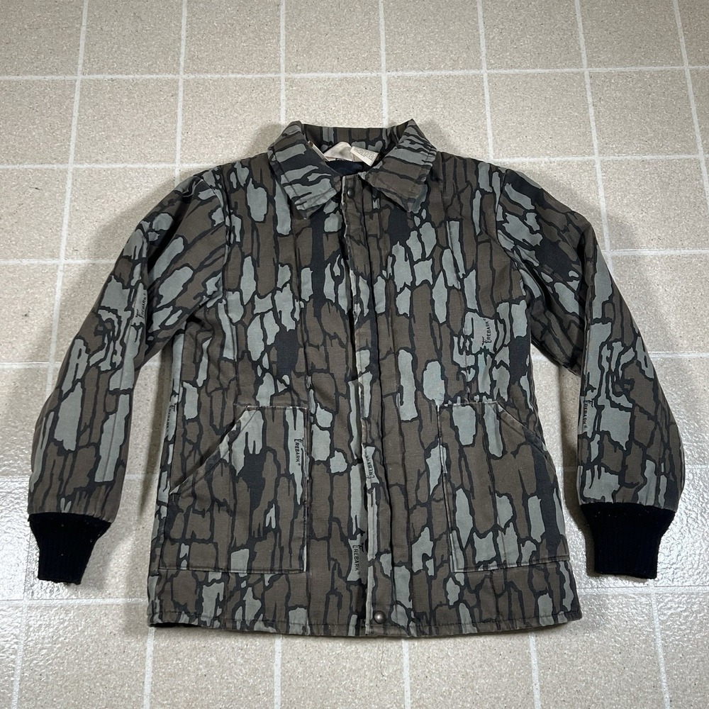 Vintage Cabelas Trebark Camo Hunting Jacket Sz Small Made In USA Outdoor Shoot